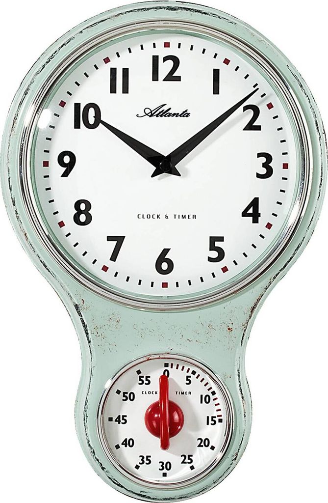Atlanta 6124/6 Küchenuhr Wanduhr Küche Quarz analog grün Produktbild 
