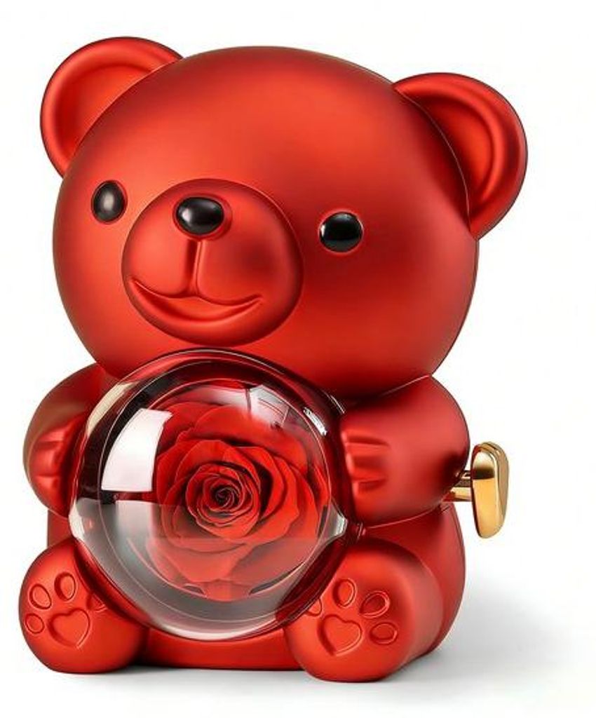 Ewiges Blumenstrauß - Romantischer Teddybär - Unikat für sie - Idealer Geschenk für Geburtstag, Hochzeit, Jubiläum, Junggesellenabschied (Rosa)