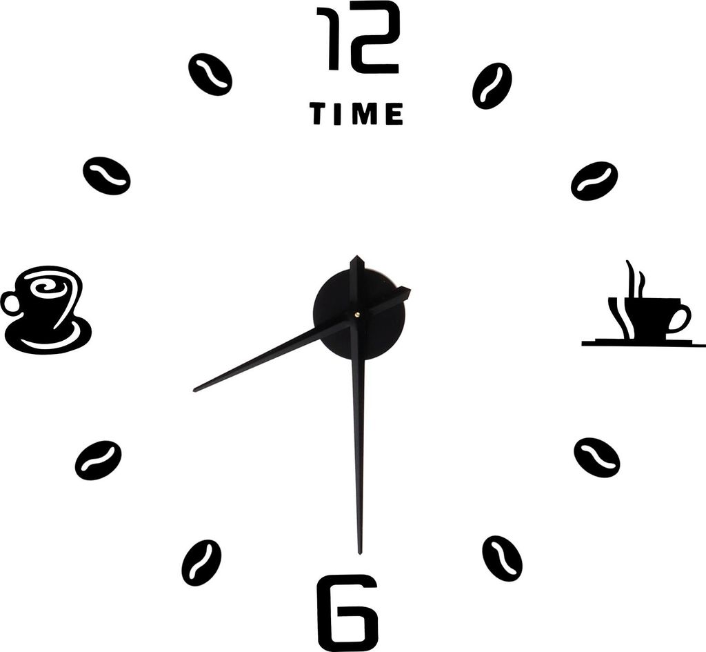 Moderne große rahmenlose DIY Wanduhr Spiegel Oberfläche Aufkleber für Home Office Room DecorBlack