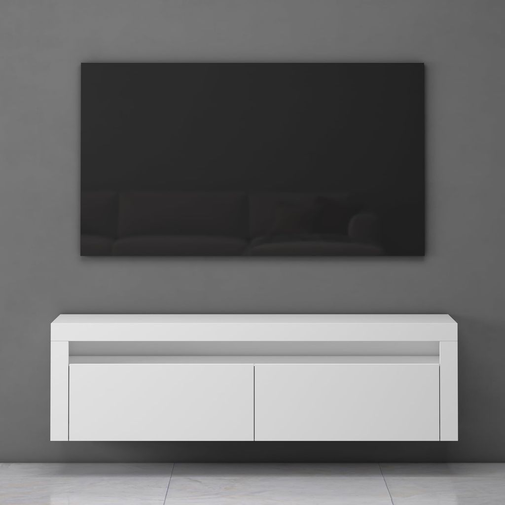 Mai & Mai Fernsehschrank Lowboard Hängeschrank 2 Türen mit Soft-Close Fernsehtisch in matt Weiß BTH: 160x40x46 cm Fernsehschrank01