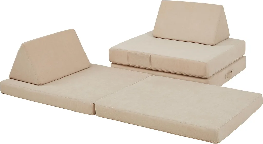 Divano Montessori Norhulta 5 Pezzi: Arredo Gioco Modulare Cord Beige - 4