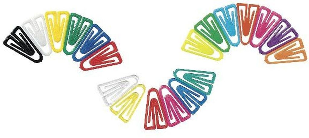 Büroklammern Plastiklips 25mm VE=100 Stück sortiert Produktbild 