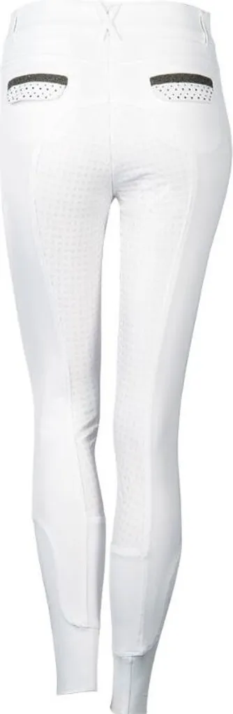 Pantalon d'équitation blanc pour concours femme Full Grip Moonstone T40