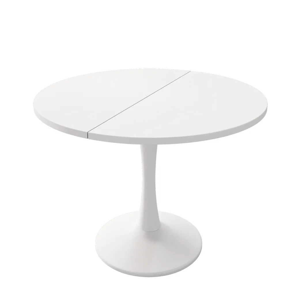 Table ovale extensible 100 à 140 cm blanche style sobre et moderne - 4