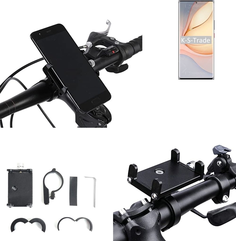 K-S-Trade Handyhalterung für das Fahrrad kompatibel mit nubia Z40 Pro Halter Lenkstange Fahrradhalterung Motorrad Bike Mount Befestigung Smartphone