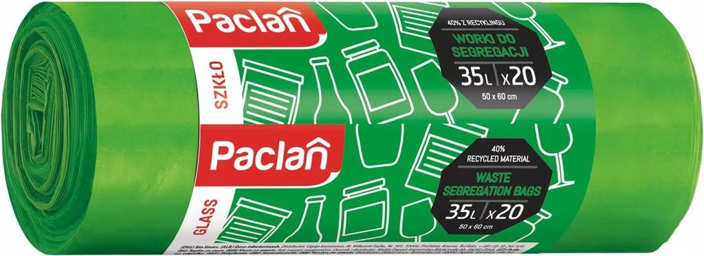 Paclan Sack für die Glassortierung 60 l, 20 Stück, grün