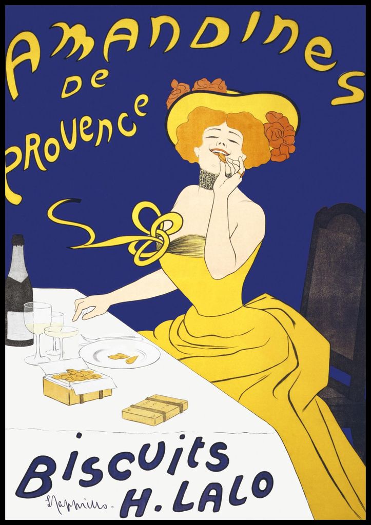 Plakat 70x100cm Frau, die Mandelkekse isst, Cappiello Vintage