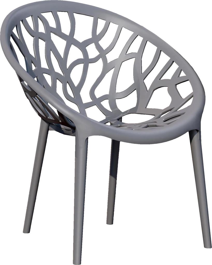 4er-Set AMAZONAS | Designer Kunststoffstuhl | Grau | Kunststoff | Stapelbar | Kunststoff Stuhl, Kunststoffstühle Outdoor