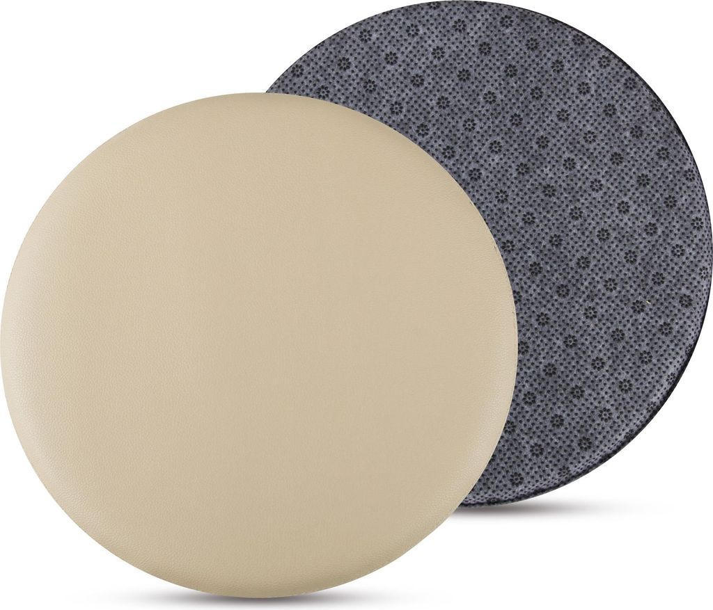 Bestlivings 2er Pack Stuhlkissen taupe 38 cm Kunstleder mit Anti-Rutsch, Sitzauflage für Zuhause, Büro und Garten, ideal für Komfort und Stil