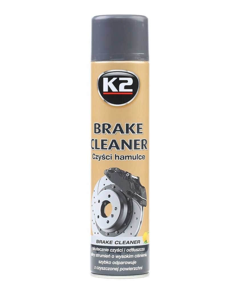 A can of K2 Brake Cleaner is shown against a white background.