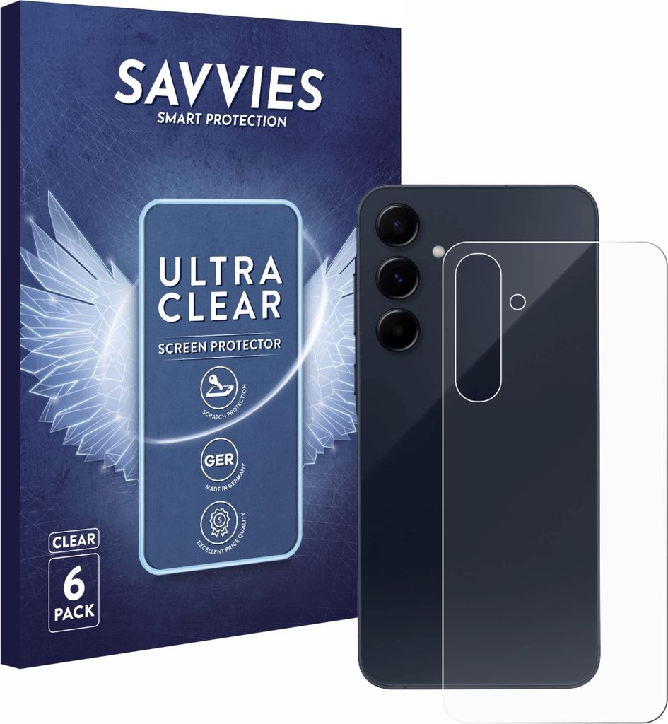 6x Für Samsung Galaxy A55 5G Enterprise Edition (Rückseite) Schutzfolie Savvies Displayschutz Display Schutz Folie Klar Transparent