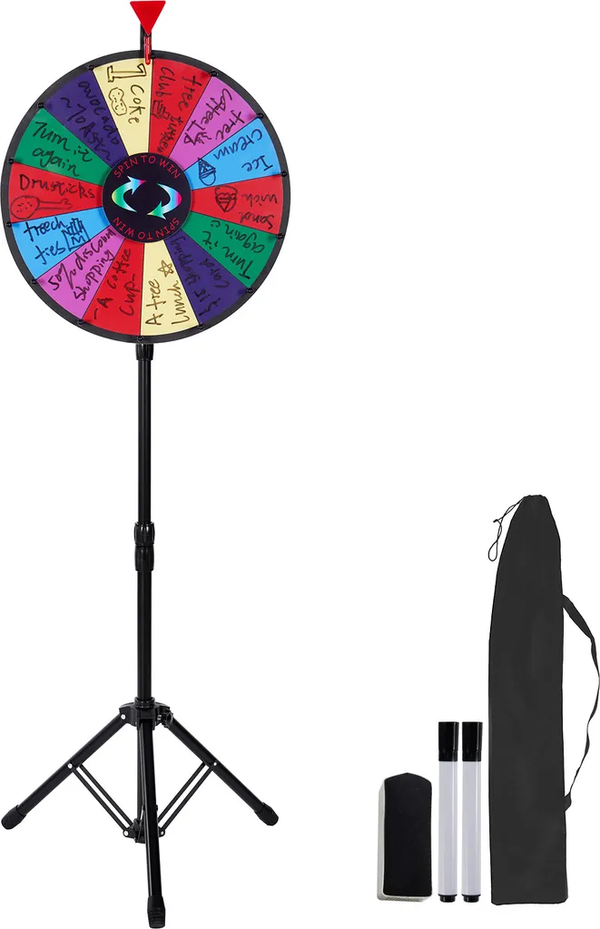 Roue de la Fortune 18" à 14 Segments Personnalisables et Sac Inclus