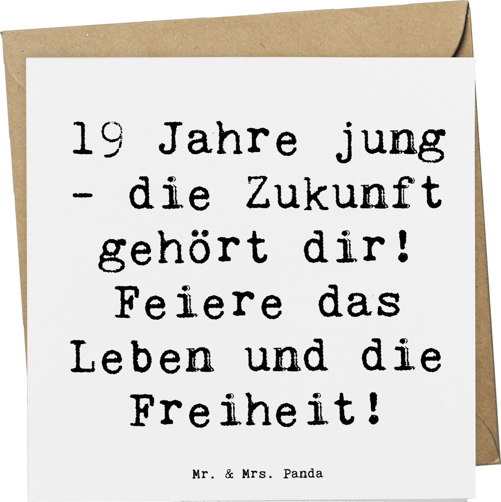Mr. & Mrs. Panda Klappkarte Spruch 19. Geburtstag - Weiß - Produktbild 