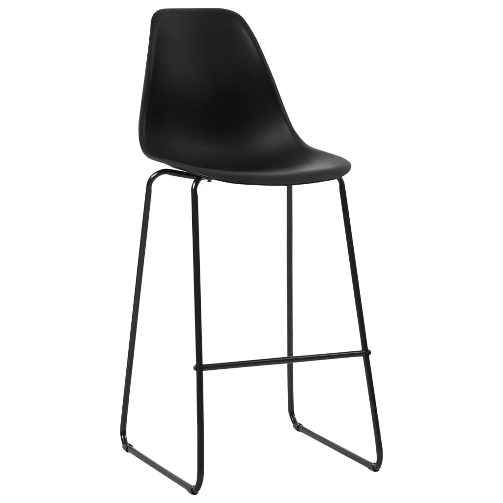 Sgabelli da Bar Professionali Set 2 Pezzi Plastica Nera Anti-Urto
