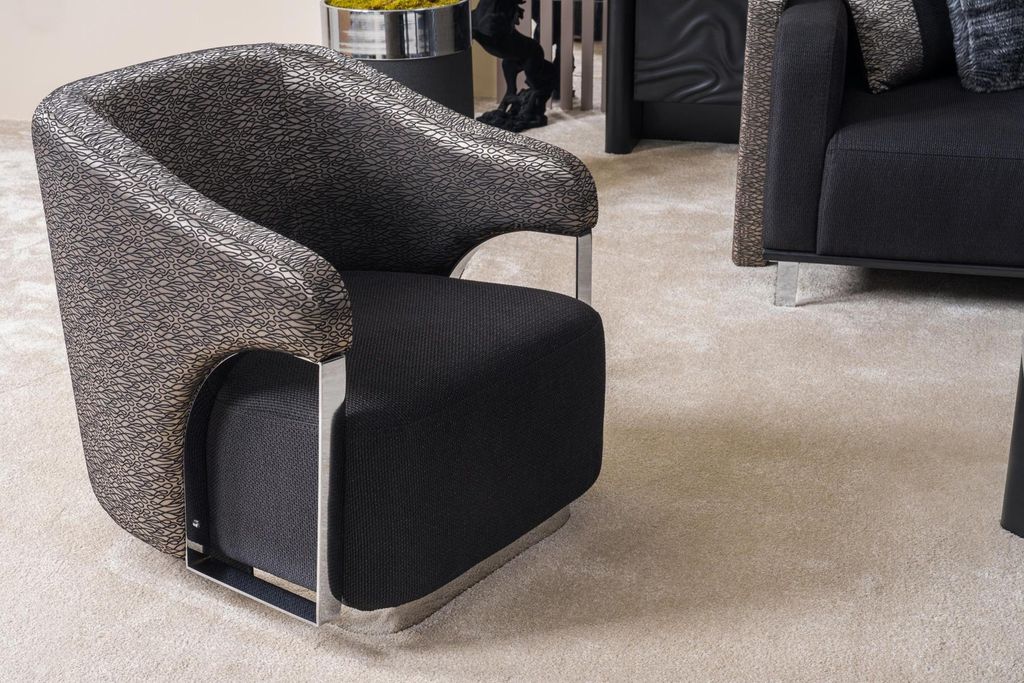 Sofagarnitur 3+3+1 Sitzer Wohnzimmer Set Komplett Textil Sofa Sessel Holz Neu
