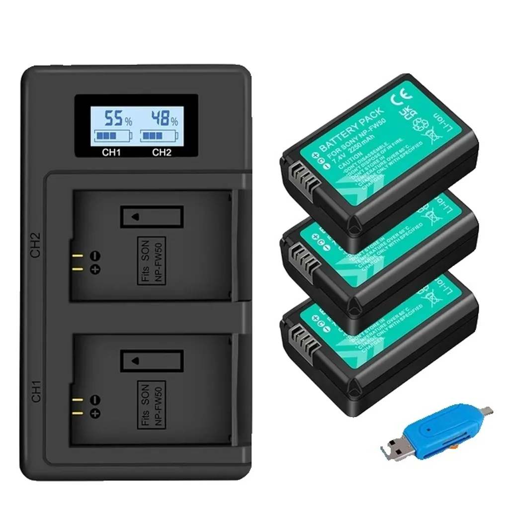 Batterie NP-FW50 et chargeur LCD double pour éviter les pannes