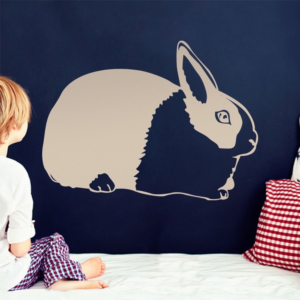 KIWISTAR Hase - Nase Kaninchen Haustier Wandtattoo in 6 Größen - Wandaufkleber Wall Sticker - Dekoration, Küche, Wohnzimmer, Schlafzimmer, Badez...