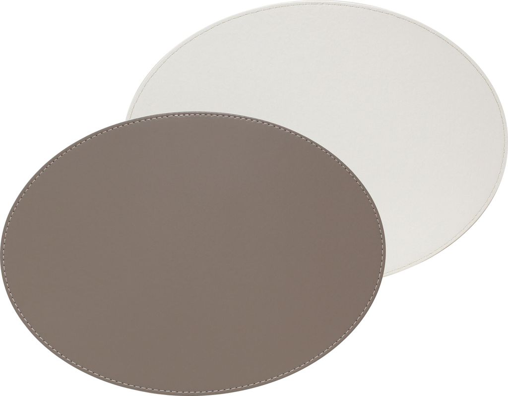 FREEFORM DUO - Platzset oval, Taupe/Weiß Produktbild 