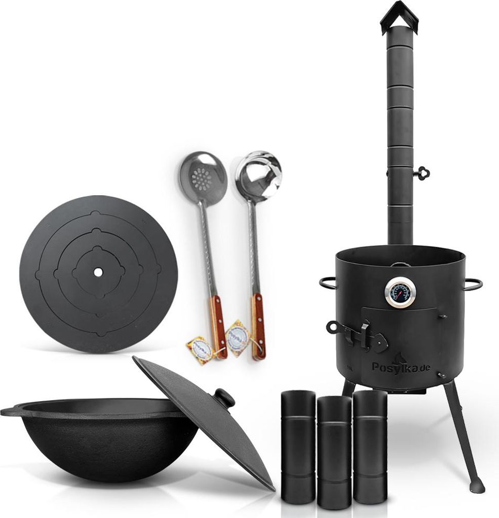 Feuerofen Ø 36 cm 2 mm Stahl Utschak Uchag Herdplatte 4 mm Kazan 10 L Казан Учаг