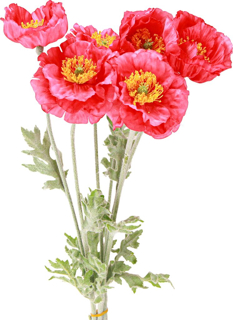 Mohnblumen Deko Kunstblumen Rosa 78cm 3er Set, PK3 Stück