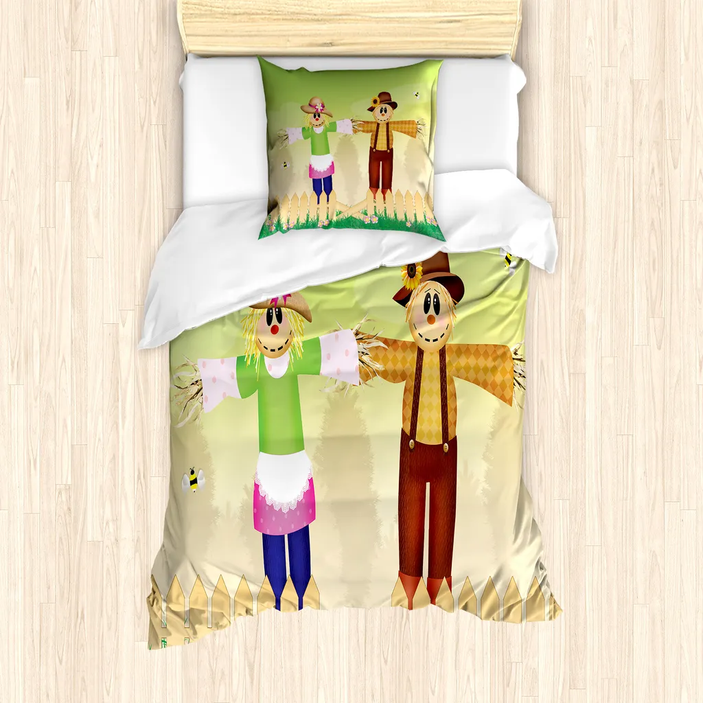 Copripiumino 135x200 ABAKUHAUS Antiacaro Singolo Cartoon Giardino