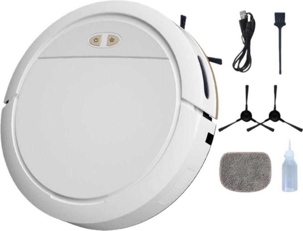 INF Saugroboter mit Wischfunktion: 3000Pa, App-Steuerung, für Hartböden Weiß
