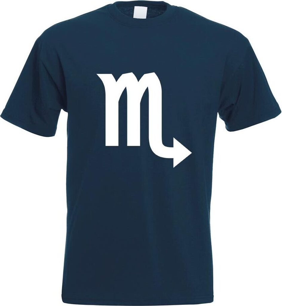 Kiwistar - T-Shirt - Navy - Skorpion Sternzeichen Motiv Bedruckt Funshirt Design Print - mit Motiv Bedruckt - Funshirt Design - Sport - Freizeit - ...
