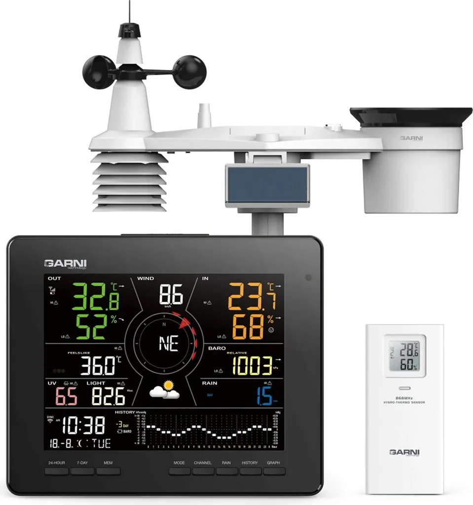 Garni 2060 Arcus Station météo Wi-Fi avec prévisions 24h et 7j