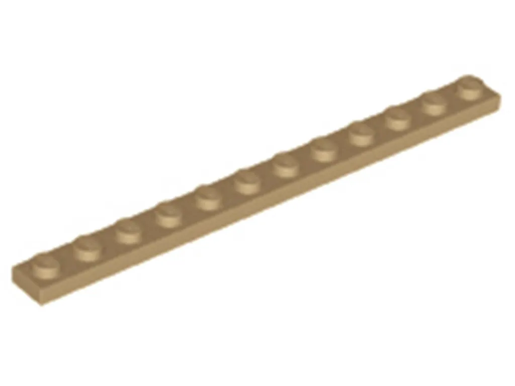 Lego 60479 Plaques 1x12 Dark Tan - 100 Unités de Grande Longueur Beige