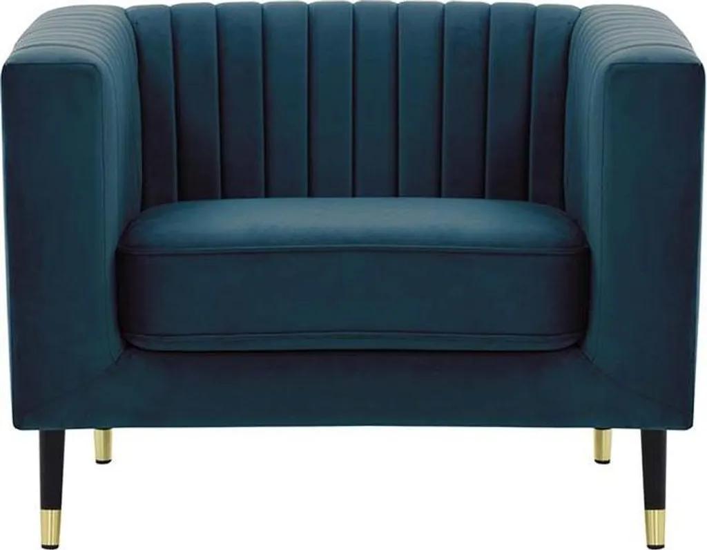 Fauteuil Slender-Velluto 11 : Assise Moelleuse et Pieds Fins en Métal