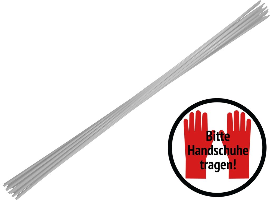 20 Rankstäbe weiß Rundstäbe aus Glasfaser (Fiberglas) Glasfaserstäbe GFK Glasfaserverstärkter Kunststoff FRP 1 m x 7 mm