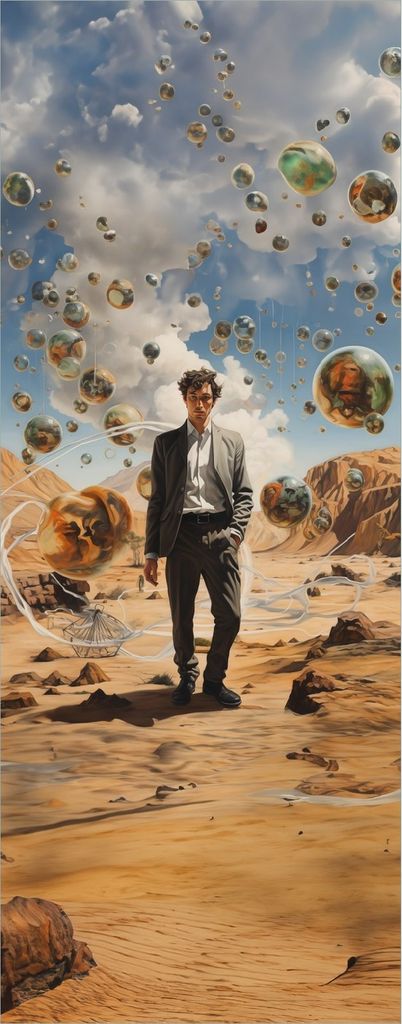 Wallario Poster - Reflektionen der Zeit, Kunstdruck Größe: 50 x 125 cm
