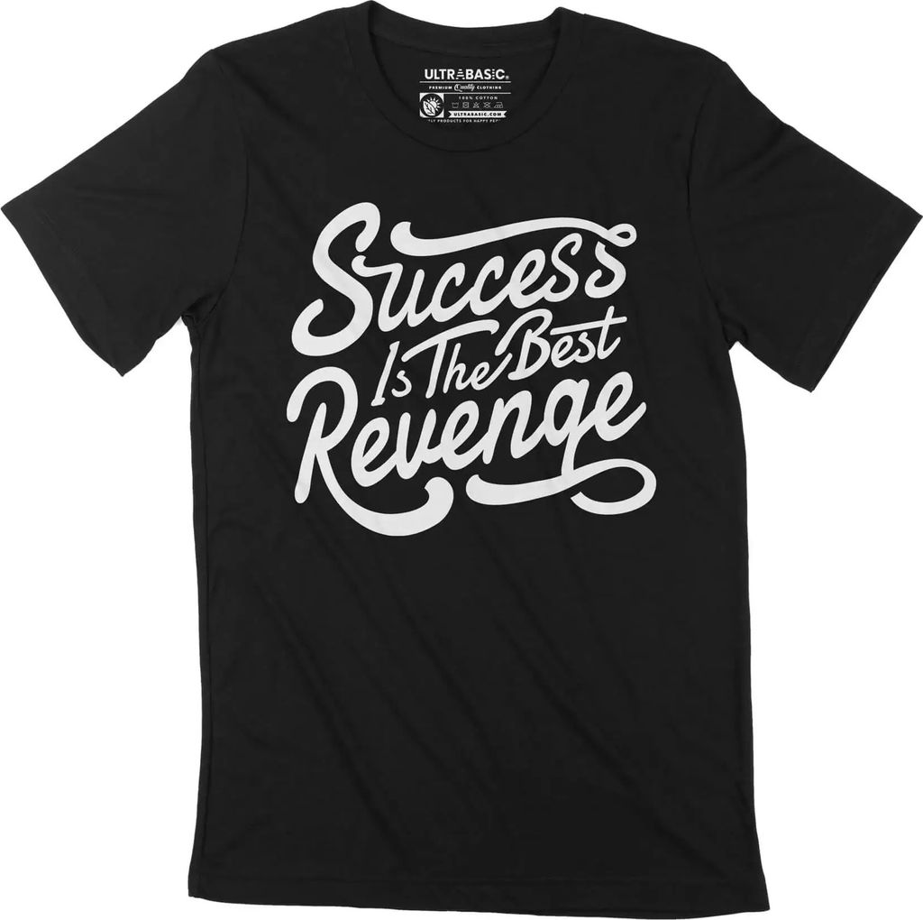 Herren Grafik T-Shirt Erfolg ist die beste Rache – Success Is Best Revenge – Öko-Verantwortlich Vintage Jahrgang Kurzarm Lustige Druck Geburtstag