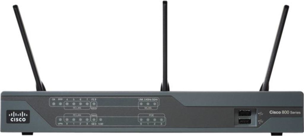 Cisco 891F, Wi-Fi 4 (802.11n), Dual-Band (2,4 GHz/5 GHz), Ethernet/LAN, Schwarz, Tabletop-Router