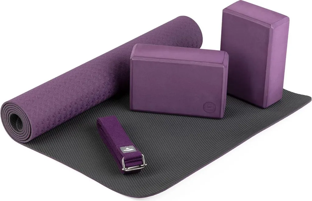 Tapis de Yoga TPE Éco avec Accessoires en EVA et Sangle Coton Souple