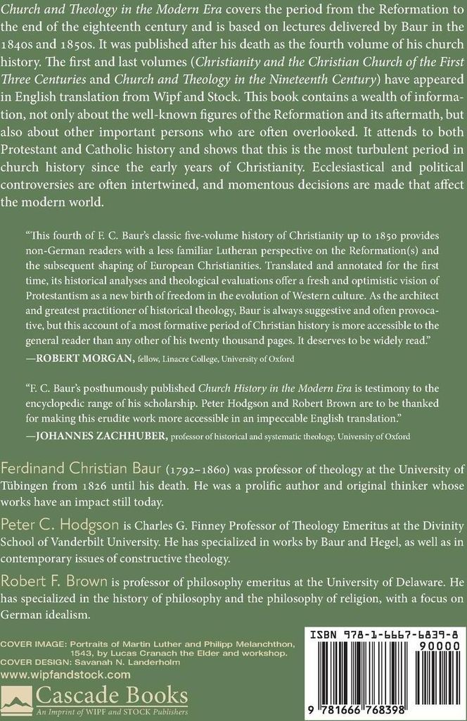 Church and Theology in the Modern Era