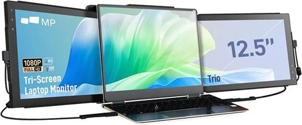 Écran portable IPS pivotant Tri-Screen Full HD 13,3 pouces pour PC