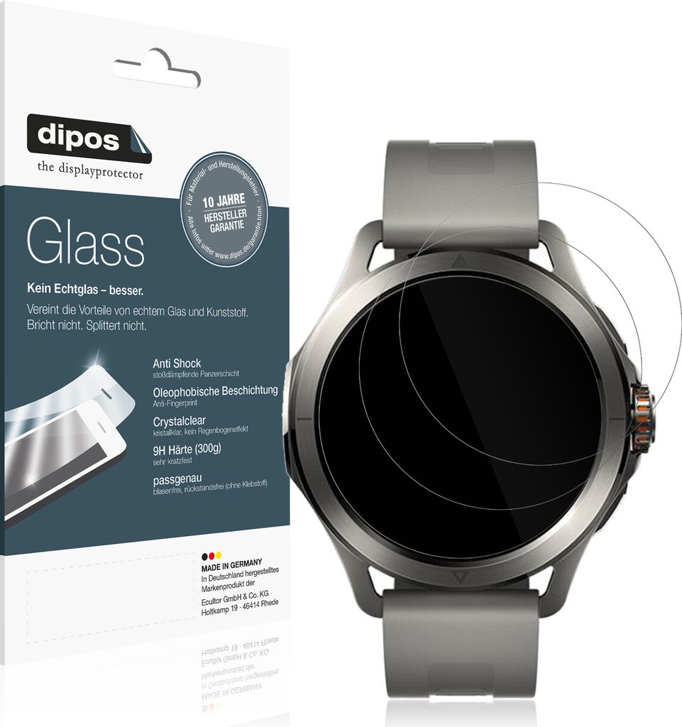 2x Schutzfolie für Xiaomi Watch S4 - Anti-Shock 9H Folie Produktbild 