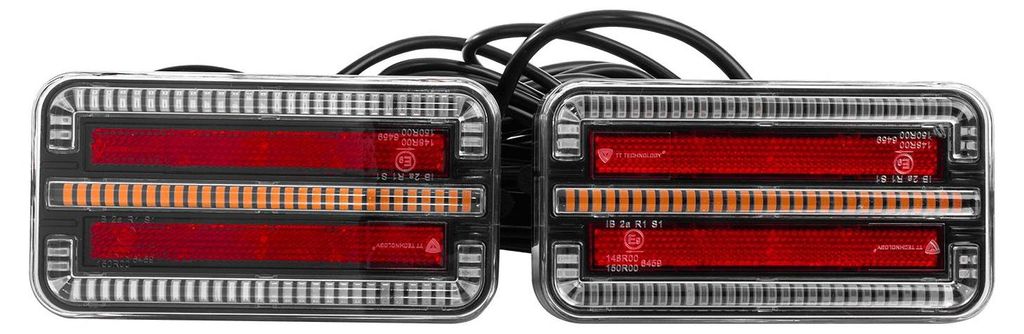 TT TECHNOLOGY TT.12024 LED Rückleuchte 12 bis 24 V mit Kabel und 7 Pin Stecker IP65 links rechts mit Funktionen für Anhänger und Lkw