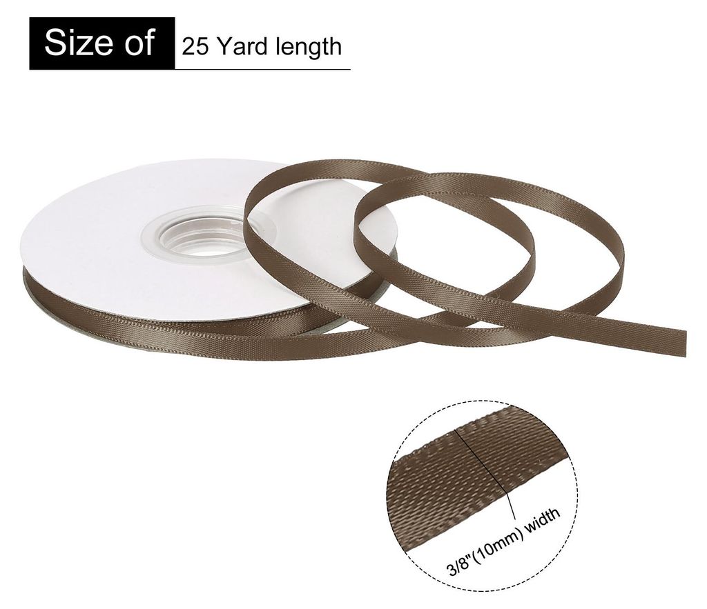 10 mm x 23 Meter Satinband, Doppelseitige Schleifenband Polyester Geschenkband fš¹r Deko Party Hochzeit Geburtstag Trauer Geschenkverpackung Band...
