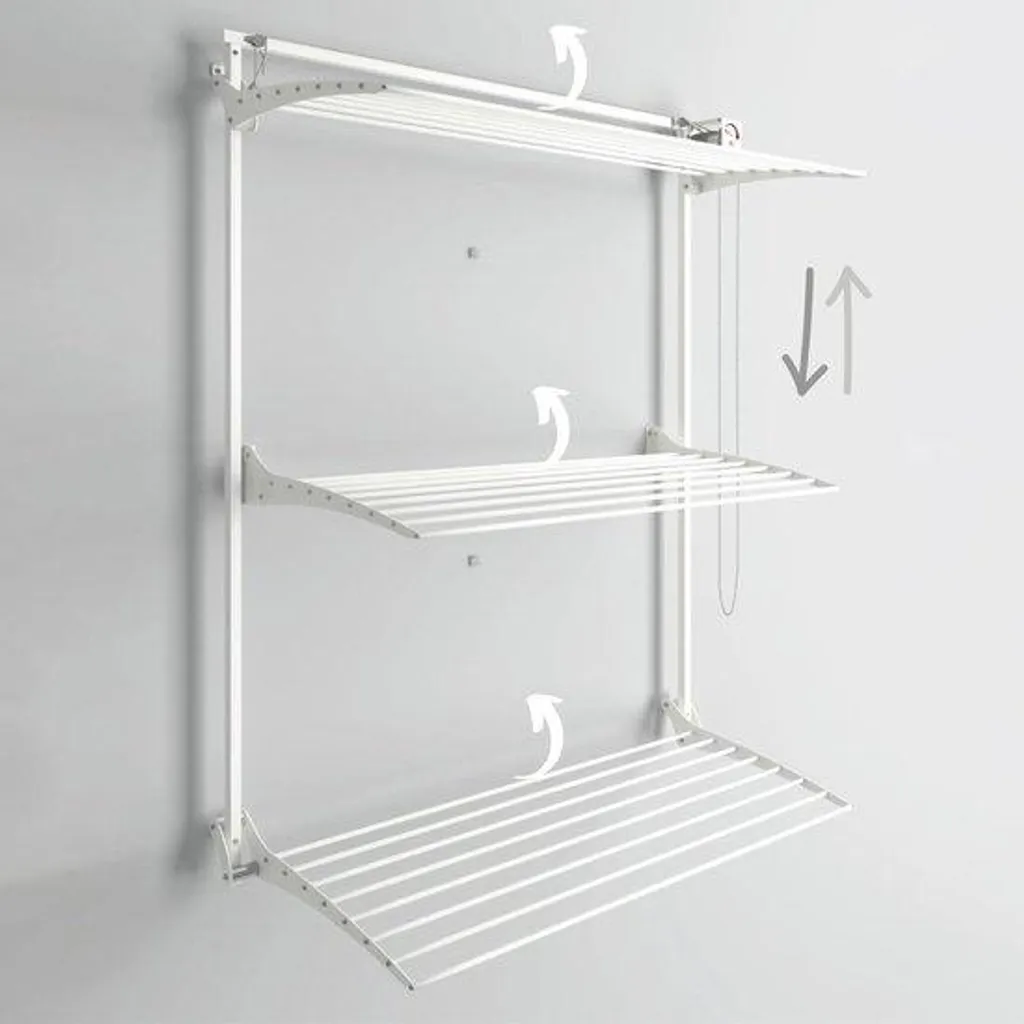 Solution Rangement Linge Vertical pour Buanderie Étroite 137 cm Blanc