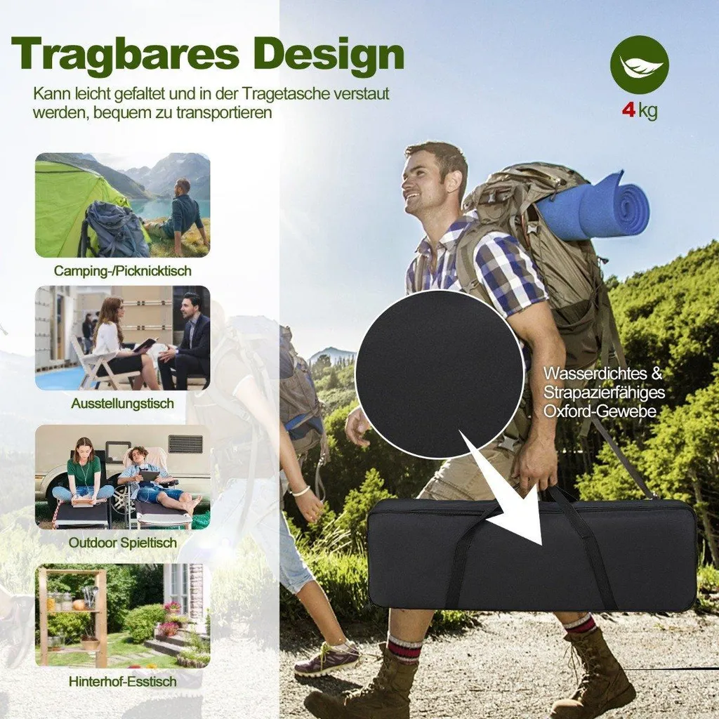 Table camping pliable stable pour sol irrégulier, hauteur ajustable - 3