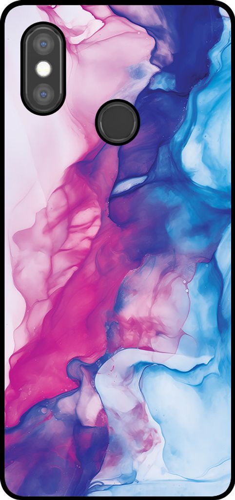 Smartphonica Telefon Fall geeignet für Xiaomi Mi 8 SE mit rosa blau Marmor Print - TPU Backcover Fall Rose blau Marmor Design
