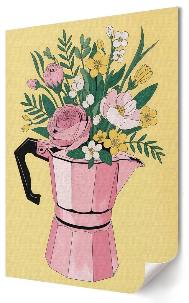 Kaffeeblüten- Kunstdruck A2 (42x59 cm) - Künstlerisch, ausdrucksstark, modern- Wandbild für Wohnzimmer Schlafzimmer & Flur, Modernes Poster Wand...