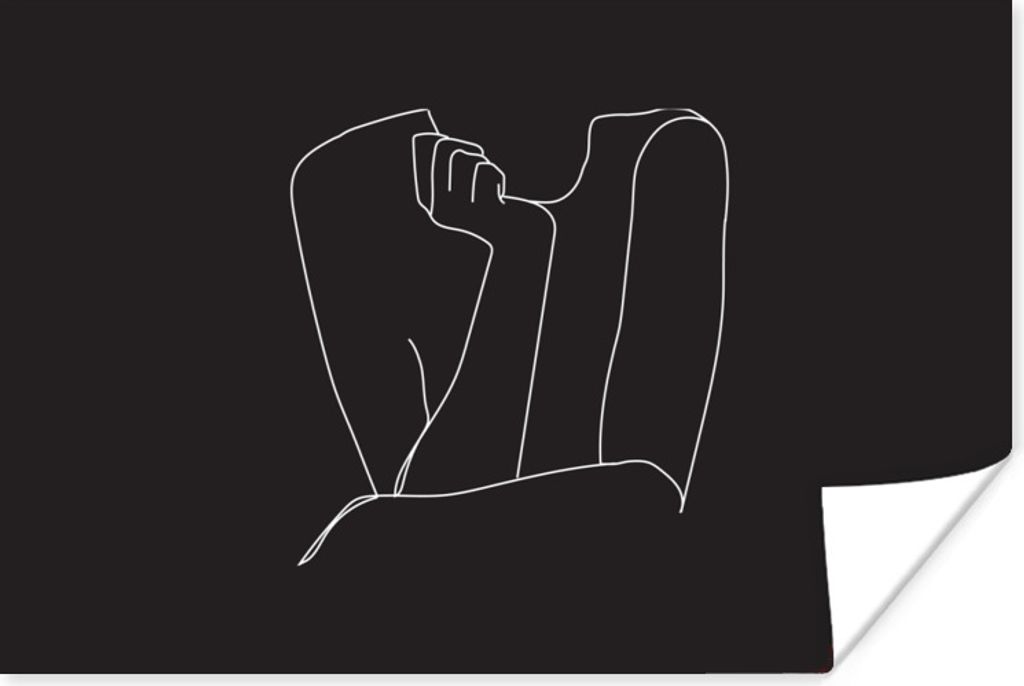 MuchoWow Poster Linienkunst - Hand - Frauen 120x80 cm - Bilder