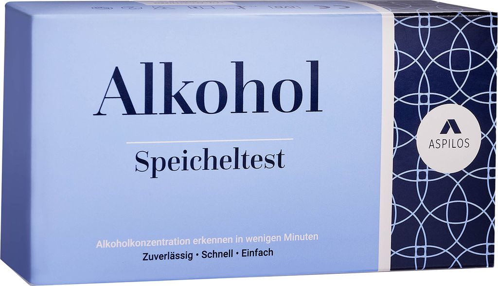 A product box for an alcohol saliva test.