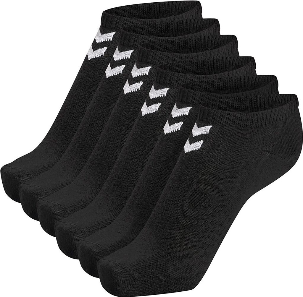 HUMMEL hmlCHEVRON 6-PACK ANKLE SOCKS, BLACK/BLACK, 41-45