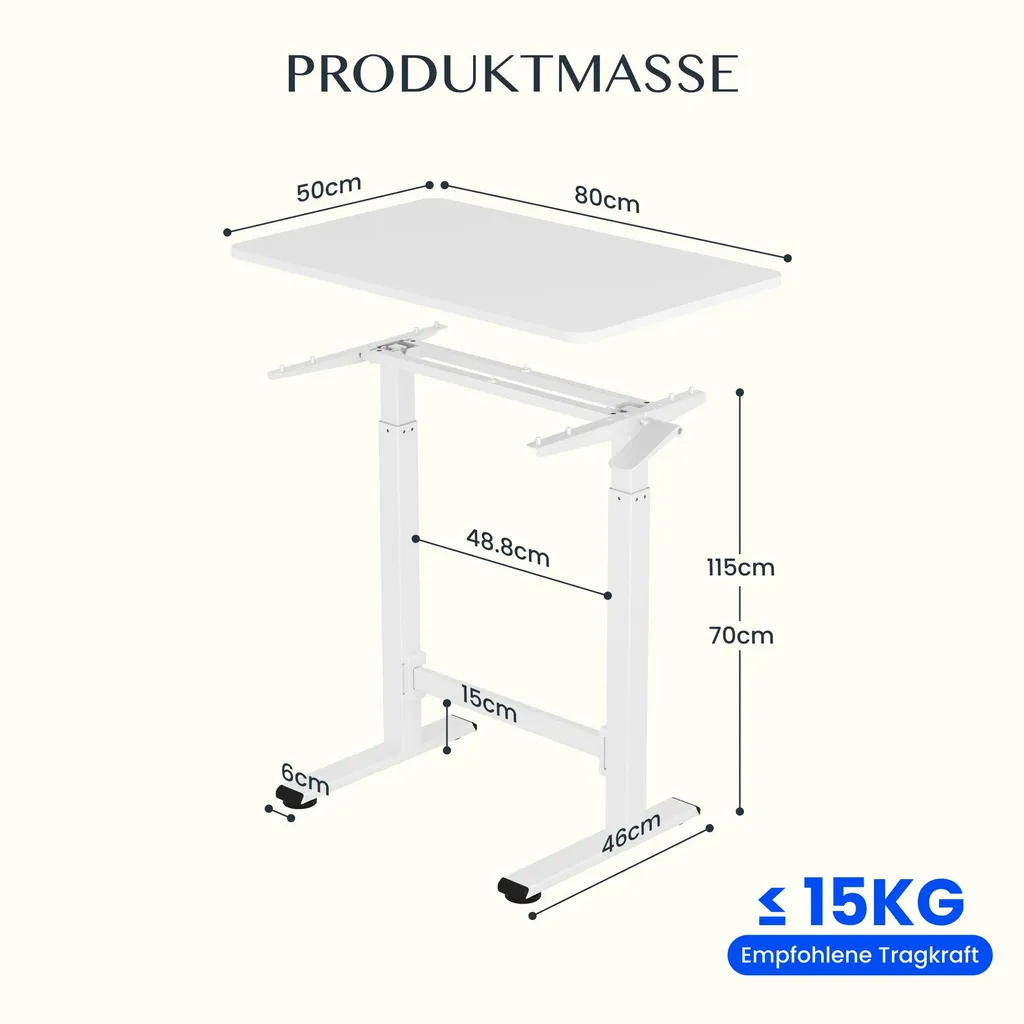 Flexispot Sit-Stand 80x50: Ergonomia Minimalista e Mobile | Bianco - 4