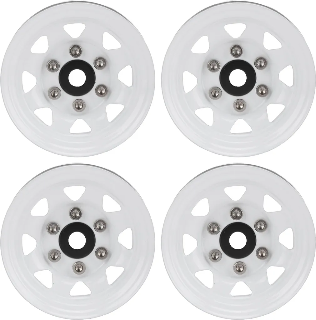 Jantes 1,55 Pouces Anti-Déformation pour Axial AX90069 Crawler RC Blanc