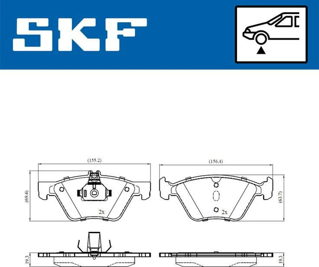 Jeu de Plaquettes de Frein OE 05114555AA SKF pour Freinage Haute Performance